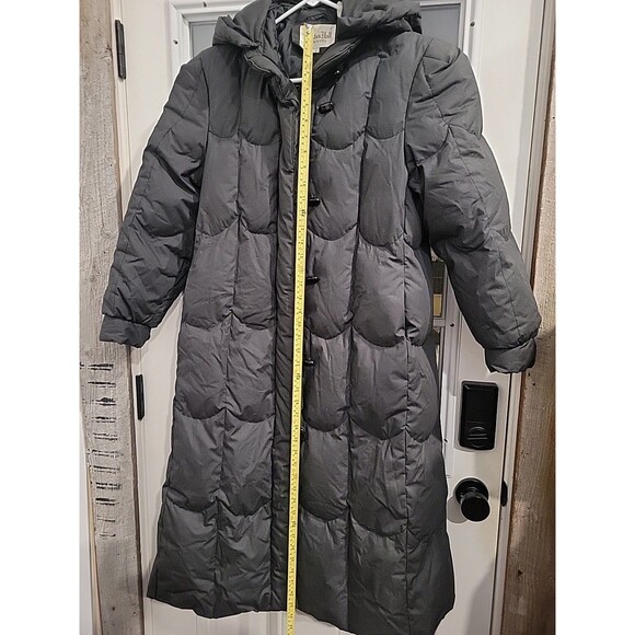 Vintage SAXTON HALL 80’s Long Quilted DOWN Puffer Winter Coat  Black Sz Small - Picture 13 of 15